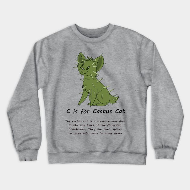 Cactus Cat Crewneck Sweatshirt by possumtees